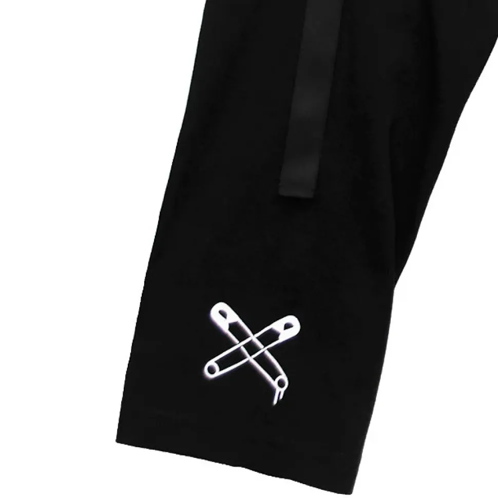 LISTEN FLAVOR Dangerous Safety Pin Separate Sleeve Hoodie