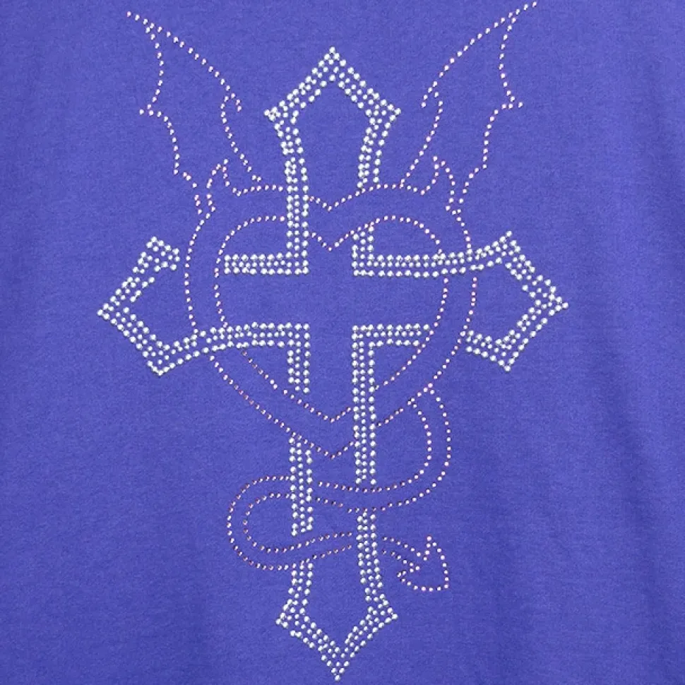 LISTEN FLAVOR Dark Cross Studded Hoodie