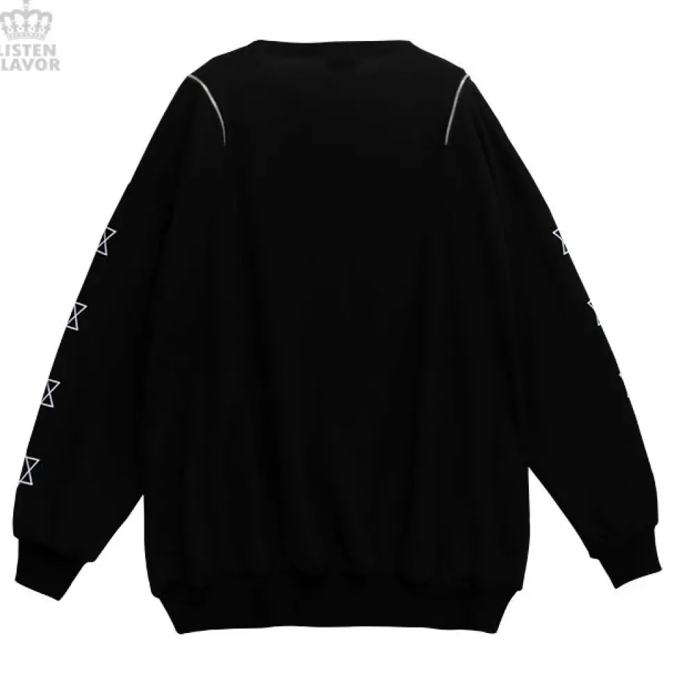 LISTEN FLAVOR Devil Bear Shoulder Zip Big Pullover w/ Straps