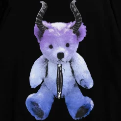 LISTEN FLAVOR Devil Bear Shoulder Zip Big Pullover w/ Straps