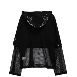 LISTEN FLAVOR Devil Heart 2-Way Mesh Hoodie