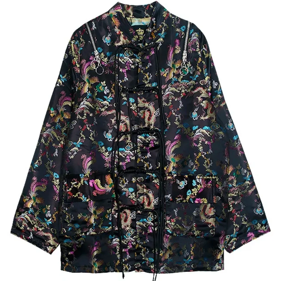 LISTEN FLAVOR Dragon China Brocade Shirt Black Dragon