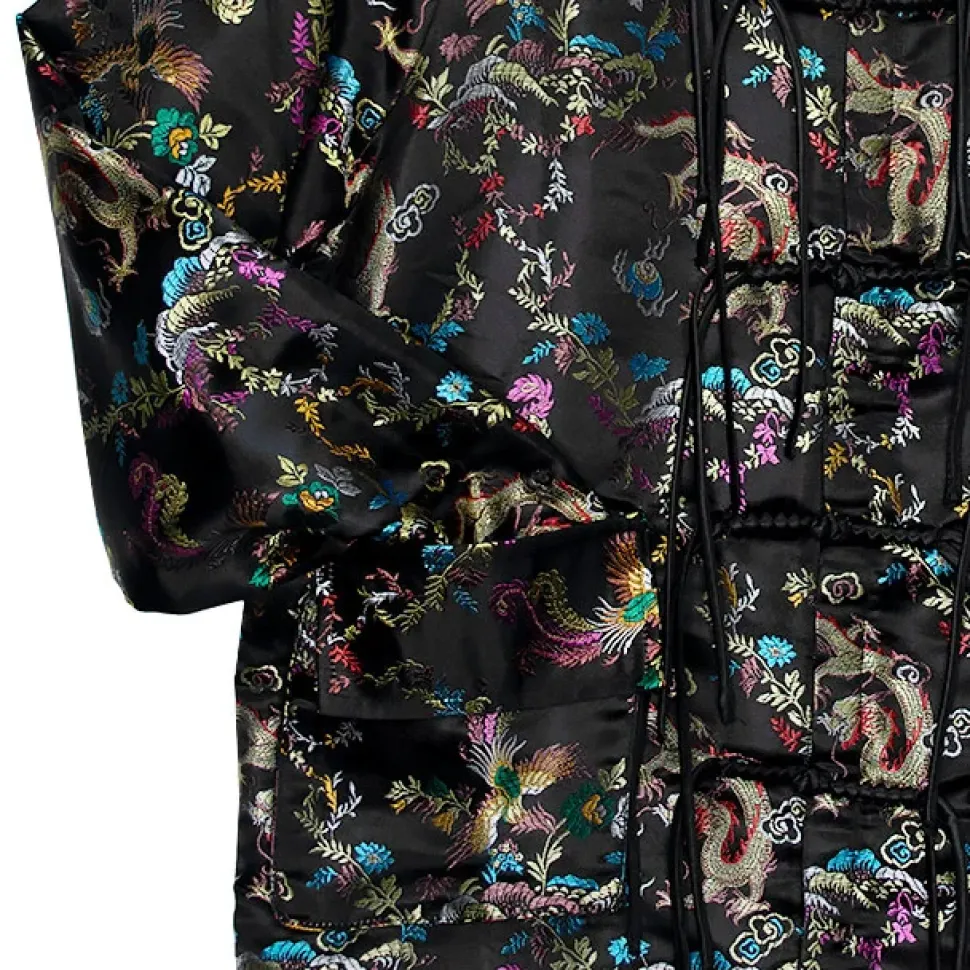 LISTEN FLAVOR Dragon China Brocade Shirt Black Dragon