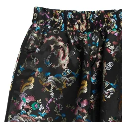 LISTEN FLAVOR Dragon China Brocade Pants Black Dragon