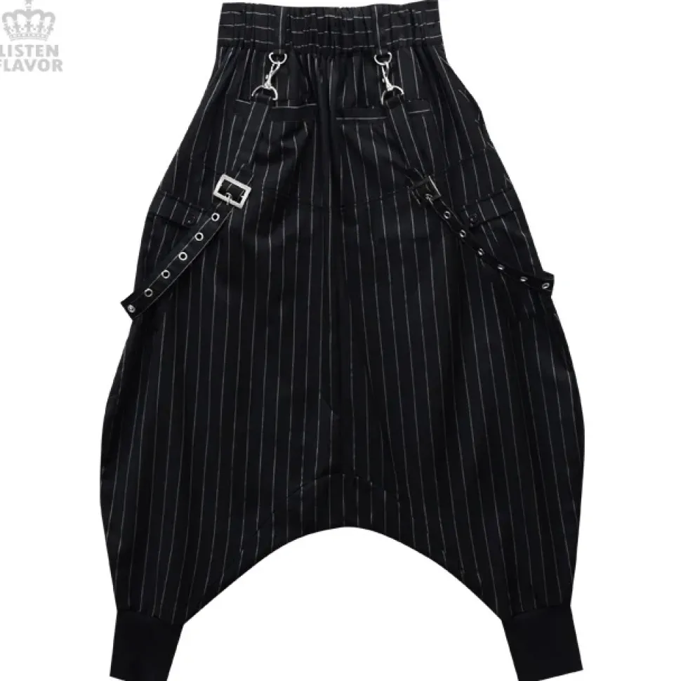 LISTEN FLAVOR Drape Sarouel Pants w/ Suspenders