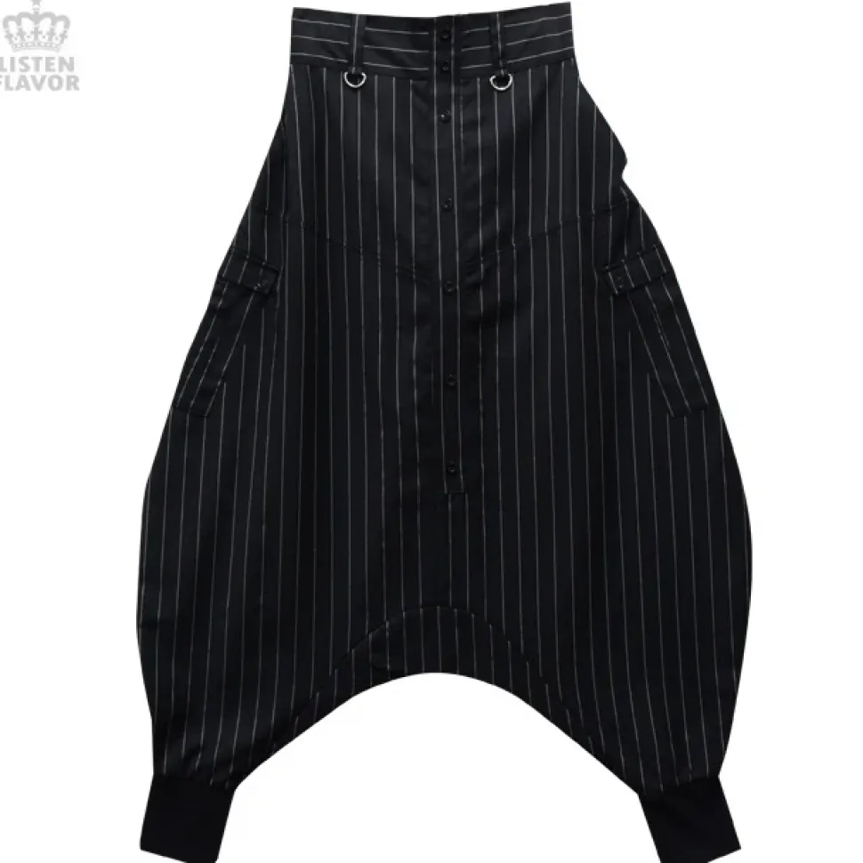 LISTEN FLAVOR Drape Sarouel Pants w/ Suspenders