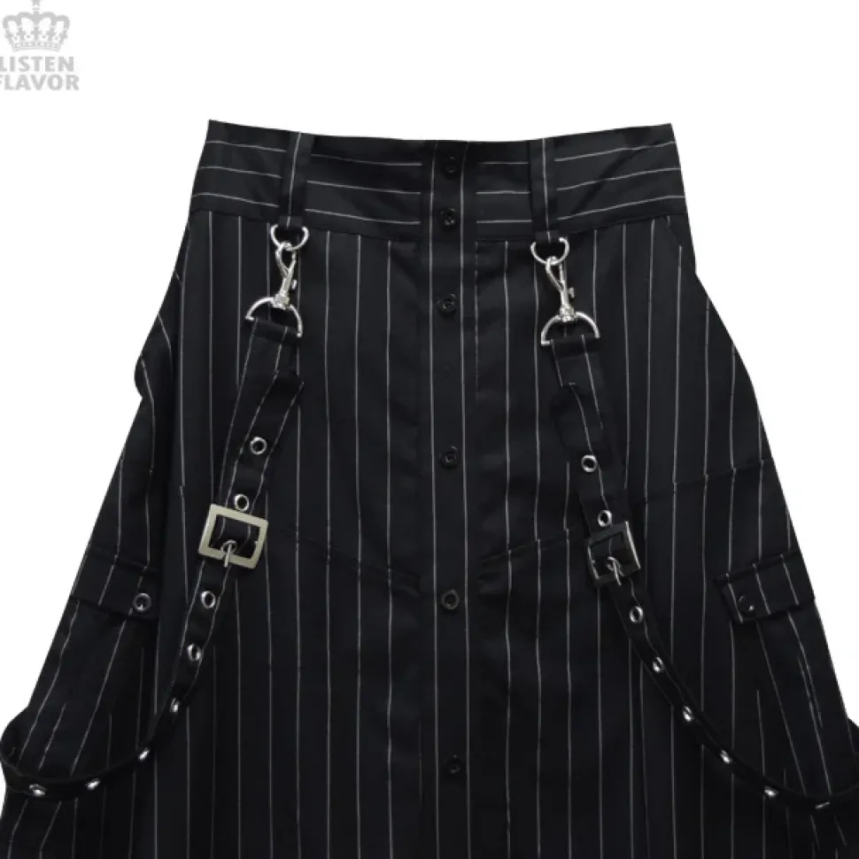 LISTEN FLAVOR Drape Sarouel Pants w/ Suspenders