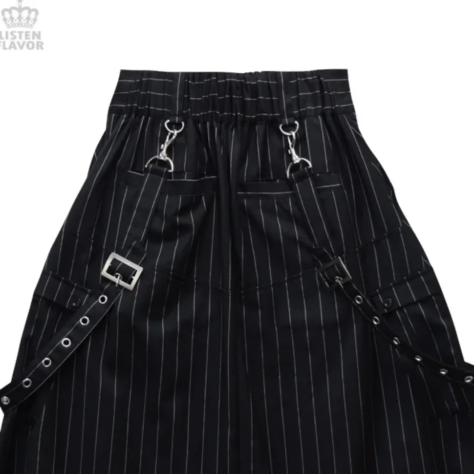 LISTEN FLAVOR Drape Sarouel Pants w/ Suspenders