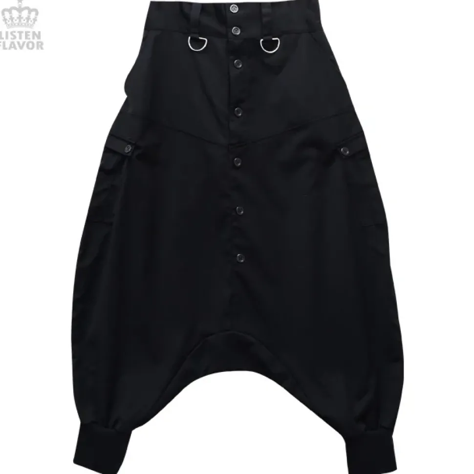 LISTEN FLAVOR Drape Sarouel Pants w/ Suspenders