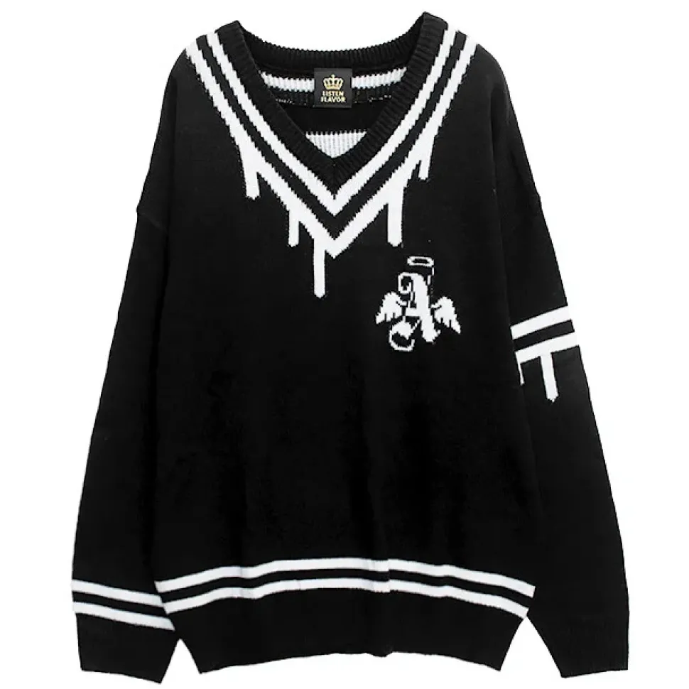 LISTEN FLAVOR Fallen Angel's Melty Line Knit Top