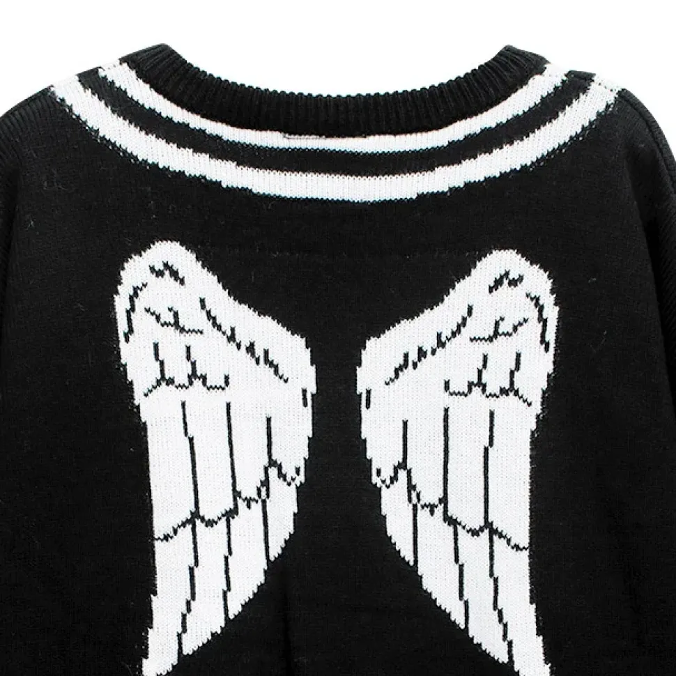 LISTEN FLAVOR Fallen Angel's Melty Line Knit Top