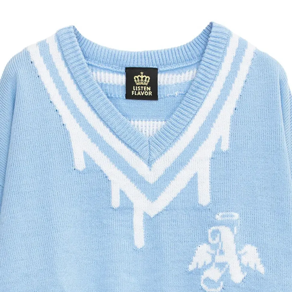 LISTEN FLAVOR Fallen Angel's Melty Line Knit Top