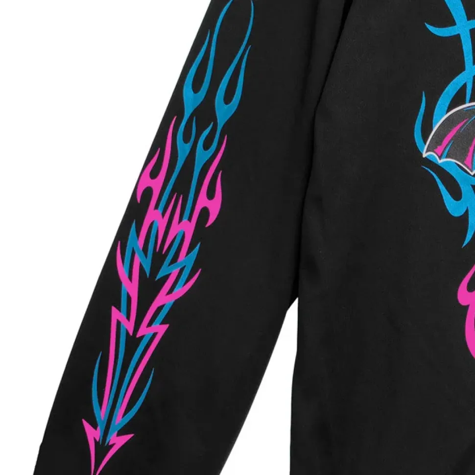 LISTEN FLAVOR Fallen Angel's Black Cat Long Sleeve T-Shirt