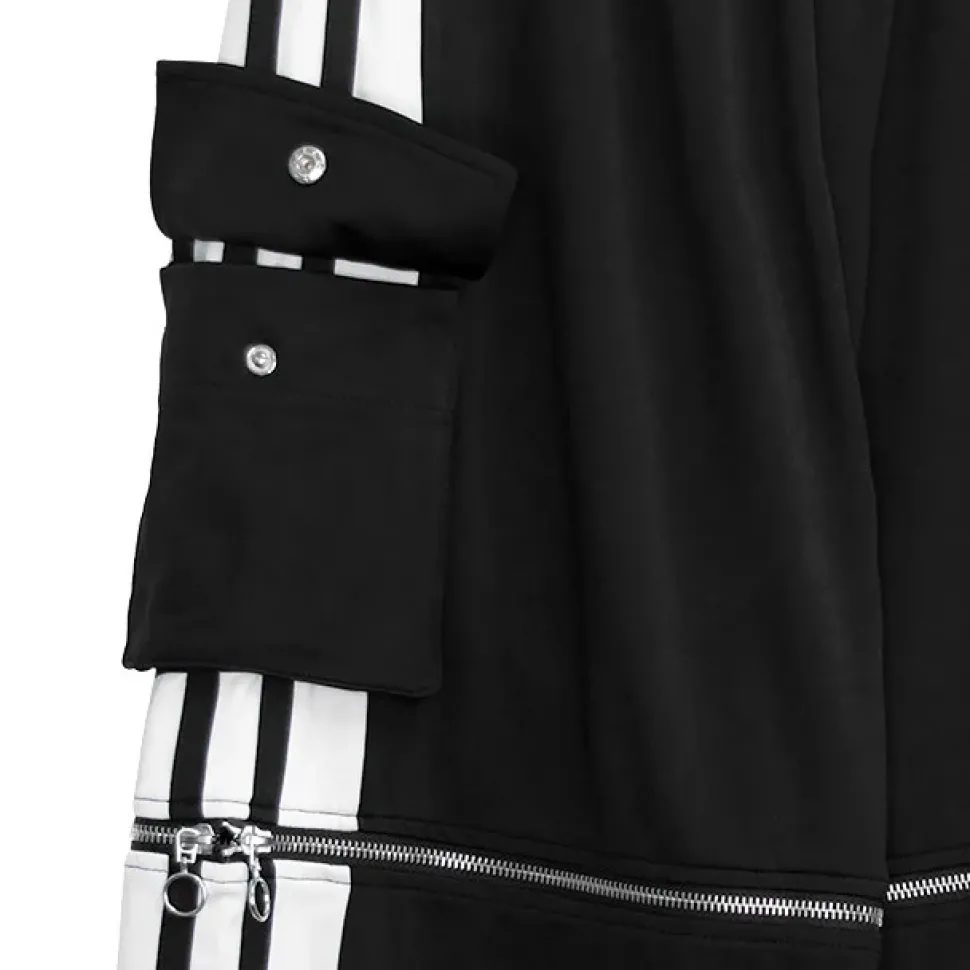 LISTEN FLAVOR Fallen Angel's 2-Way Separate Jersey Pants Black x White