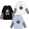 LISTEN FLAVOR Fire Heart Bear Layered-Style Long Sleeve T-Shirt