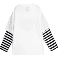 LISTEN FLAVOR Fire Heart Bear Layered-Style Long Sleeve T-Shirt