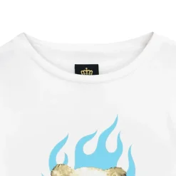 LISTEN FLAVOR Fire Heart Bear Layered-Style Long Sleeve T-Shirt