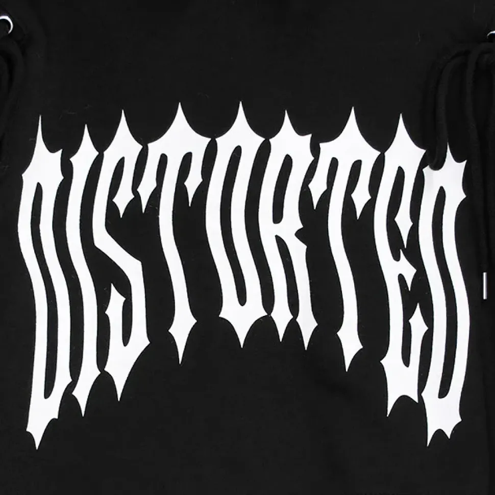 LISTEN FLAVOR Fire Sleeve Lace-Up Cropped Hoodie