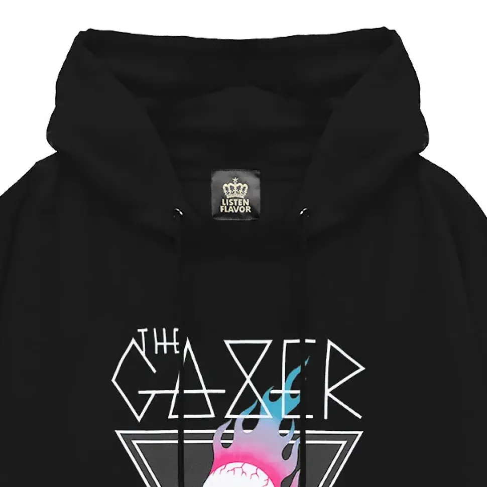 LISTEN FLAVOR Flame Eye Layered-Style Hoodie