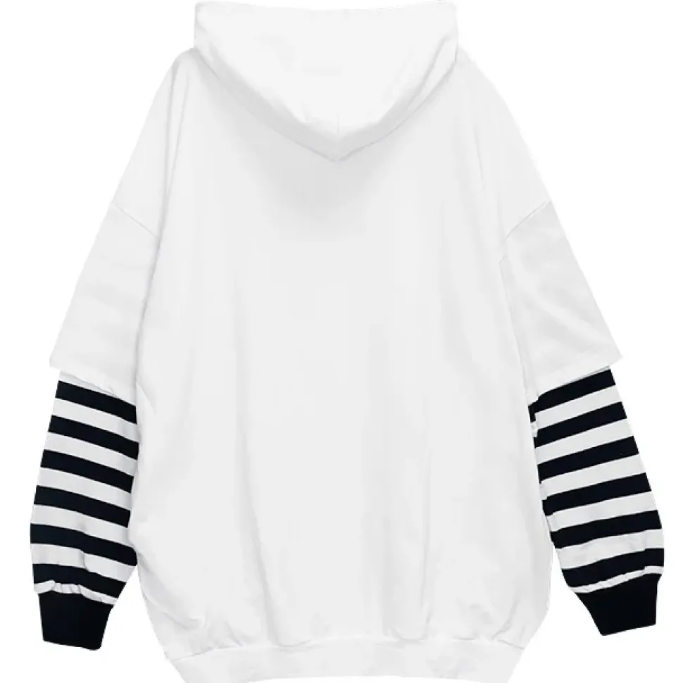 LISTEN FLAVOR Flame Eye Layered-Style Hoodie