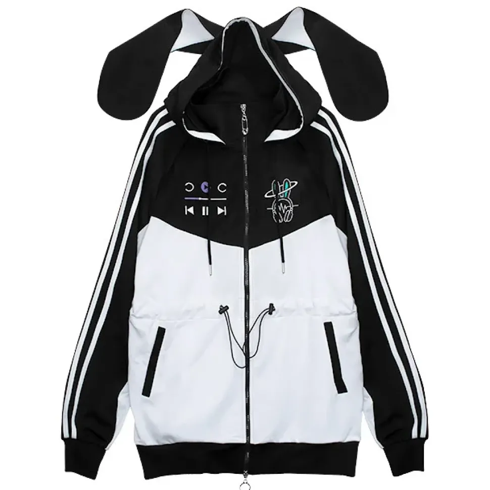 LISTEN FLAVOR From the Mirai Bunny Ear Jersey Hoodie