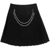 LISTEN FLAVOR Front Chain Pleated Skirt
