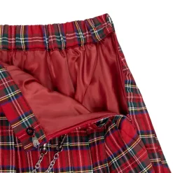 LISTEN FLAVOR Front Chain Pleated Skirt