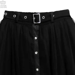 LISTEN FLAVOR Front Snap Tulle Long Skirt
