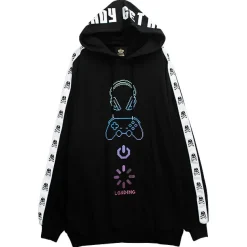 LISTEN FLAVOR Gaming 8 bit Sleeve Line Hoodie