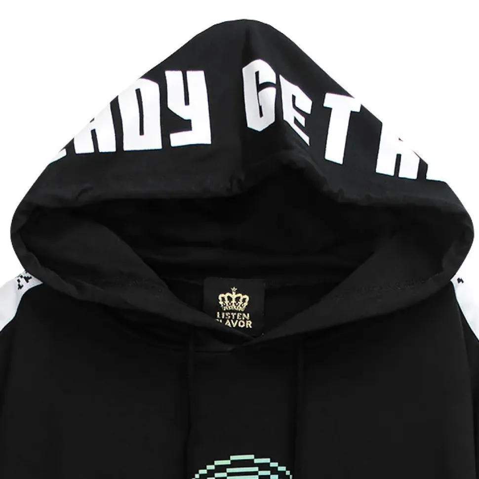 LISTEN FLAVOR Gaming 8 bit Sleeve Line Hoodie