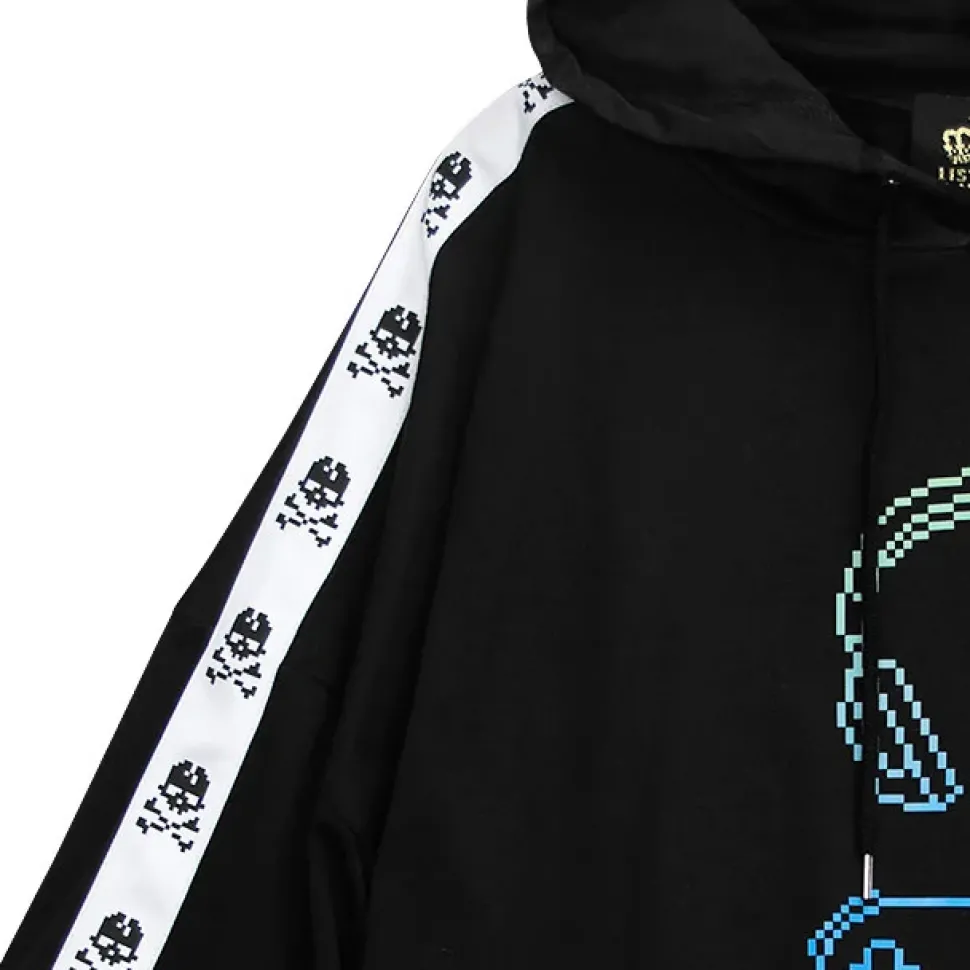 LISTEN FLAVOR Gaming 8 bit Sleeve Line Hoodie