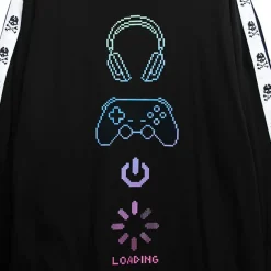 LISTEN FLAVOR Gaming 8 bit Sleeve Line Hoodie