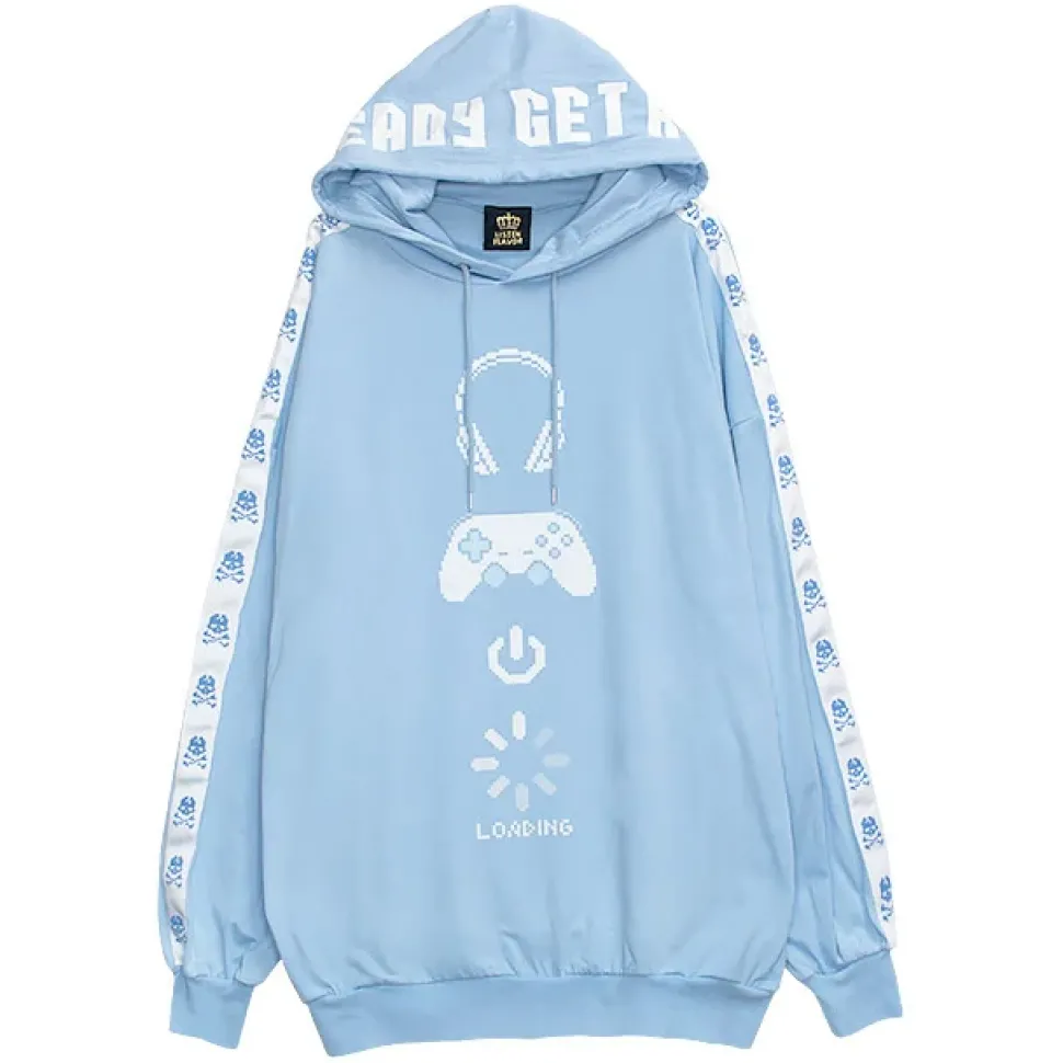 LISTEN FLAVOR Gaming 8 bit Sleeve Line Hoodie