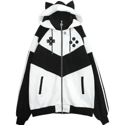 LISTEN FLAVOR Gaming Cat Ear Jersey Hoodie
