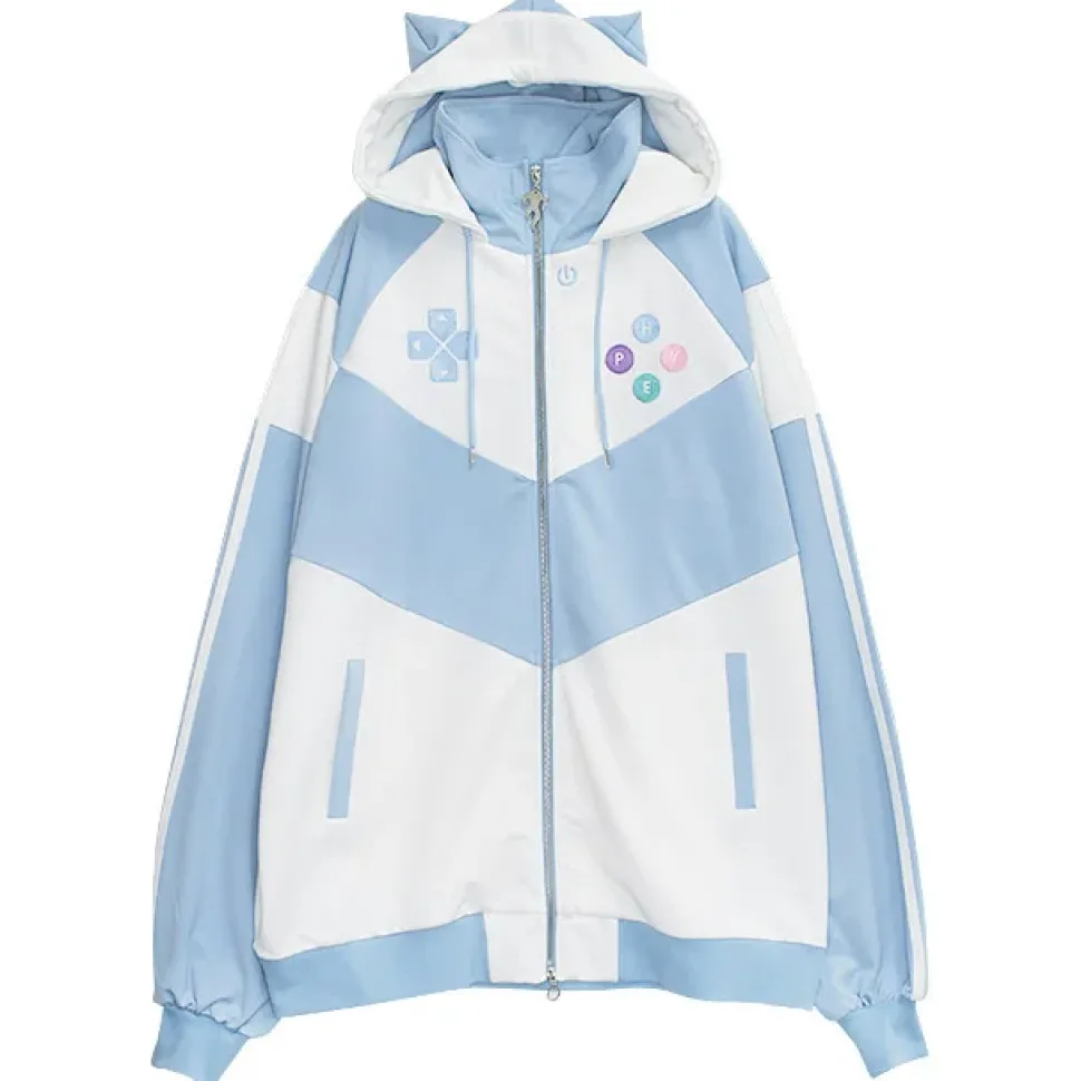 LISTEN FLAVOR Gaming Cat Ear Jersey Hoodie