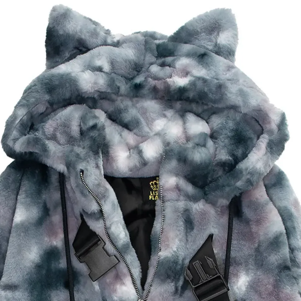 LISTEN FLAVOR Gaming Cat Ear Buckle Fur Blouson