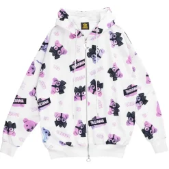 LISTEN FLAVOR Gas Mask Bear Zip Hoodie