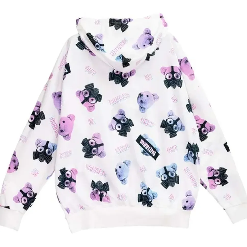 LISTEN FLAVOR Gas Mask Bear Zip Hoodie