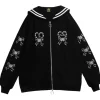 LISTEN FLAVOR Glass Heart Sailor Blouson