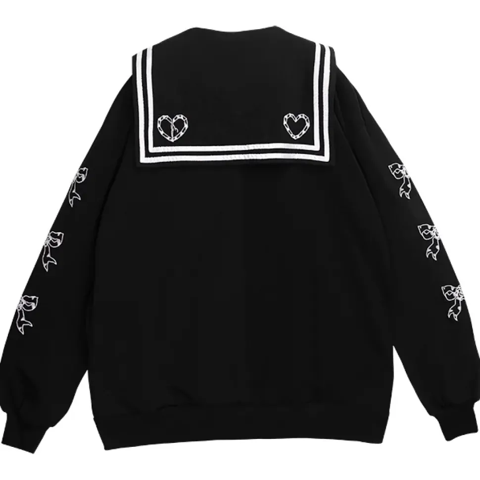 LISTEN FLAVOR Glass Heart Sailor Blouson