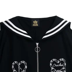 LISTEN FLAVOR Glass Heart Sailor Blouson