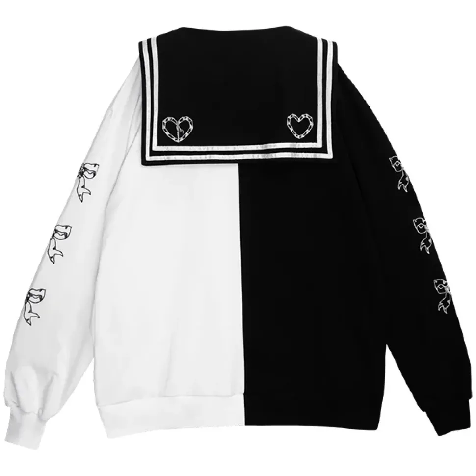 LISTEN FLAVOR Glass Heart Sailor Blouson