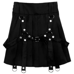 LISTEN FLAVOR Harness Pleated Skirt