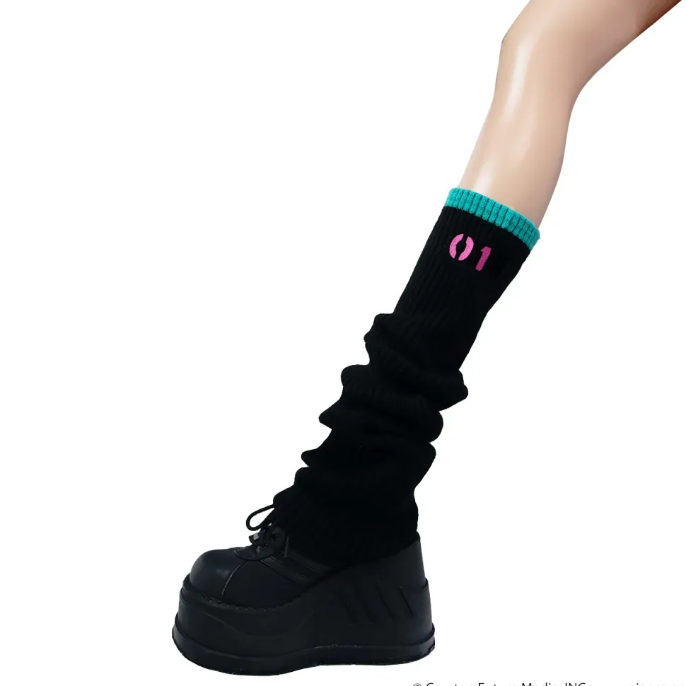 LISTEN FLAVOR Hatsune Miku Knit Leg Warmers Black