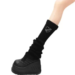 LISTEN FLAVOR Heartbreak Embroidered Leg Warmers