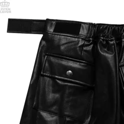 LISTEN FLAVOR Holographic Faux Leather Trapezoid Skirt