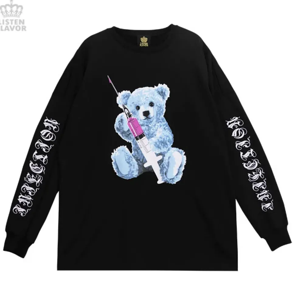 LISTEN FLAVOR Injection Bear Big Pullover
