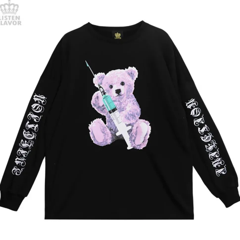 LISTEN FLAVOR Injection Bear Big Pullover