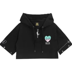 LISTEN FLAVOR Killer Heart 2-Way Mesh Short Hoodie
