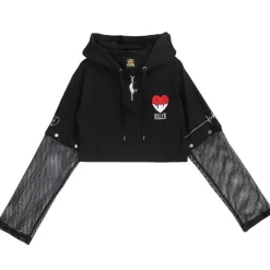 LISTEN FLAVOR Killer Heart 2-Way Mesh Short Hoodie